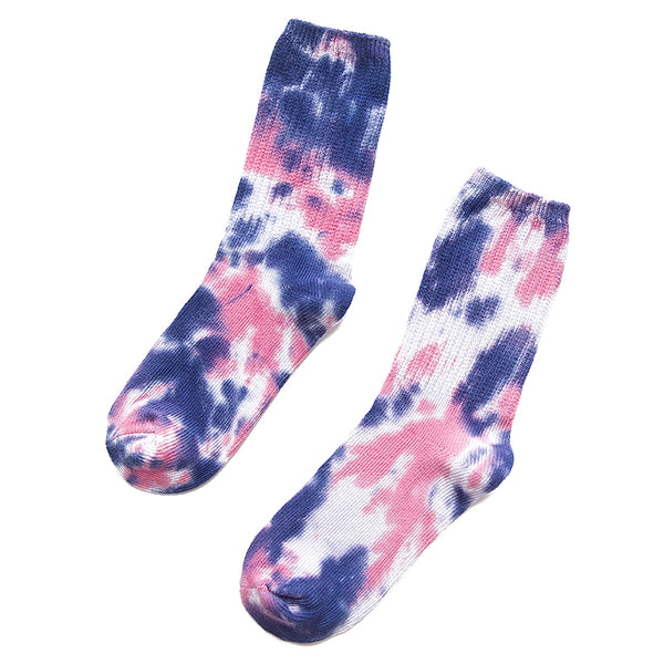 Men's and women's all-purpose casual tie dye soft cotton crew sock cushion fun sport socks