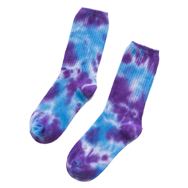 Men's and women's all-purpose casual tie dye soft cotton crew sock cushion fun sport socks