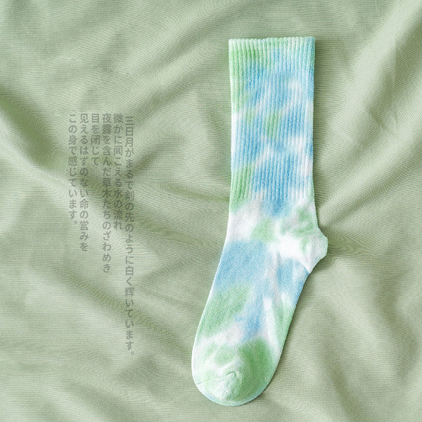 Casual Tie-dye Soft Cotton Athletic Crew Sock