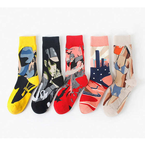Novelty 5 Pairs   Packaging Fashion Funny Cotton Mens Designer Socks