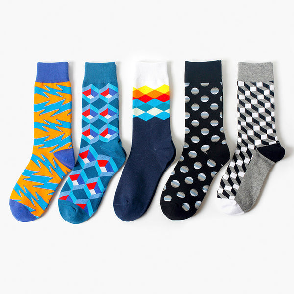 Novelty 5 Pairs   Packaging Fashion Funny Cotton Mens Designer Socks
