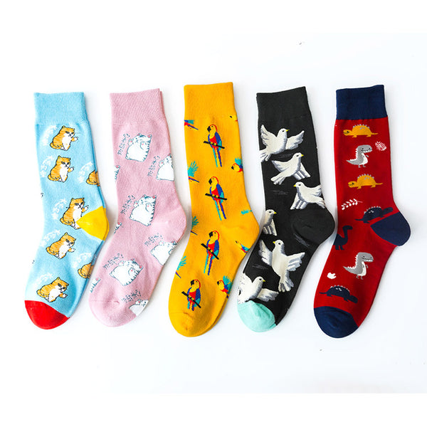 Novelty 5 Pairs   Packaging Fashion Funny Cotton Mens Designer Socks
