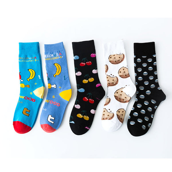 Novelty 5 Pairs   Packaging Fashion Funny Cotton Mens Designer Socks