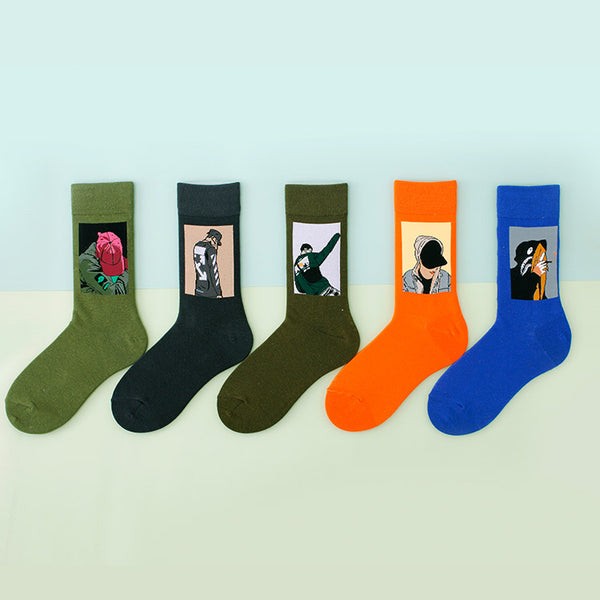 Novelty 5 Pairs   Packaging Fashion Funny Cotton Mens Designer Socks