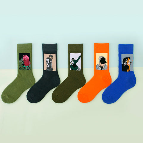 Novelty 5 Pairs   Packaging Fashion Funny Cotton Mens Designer Socks