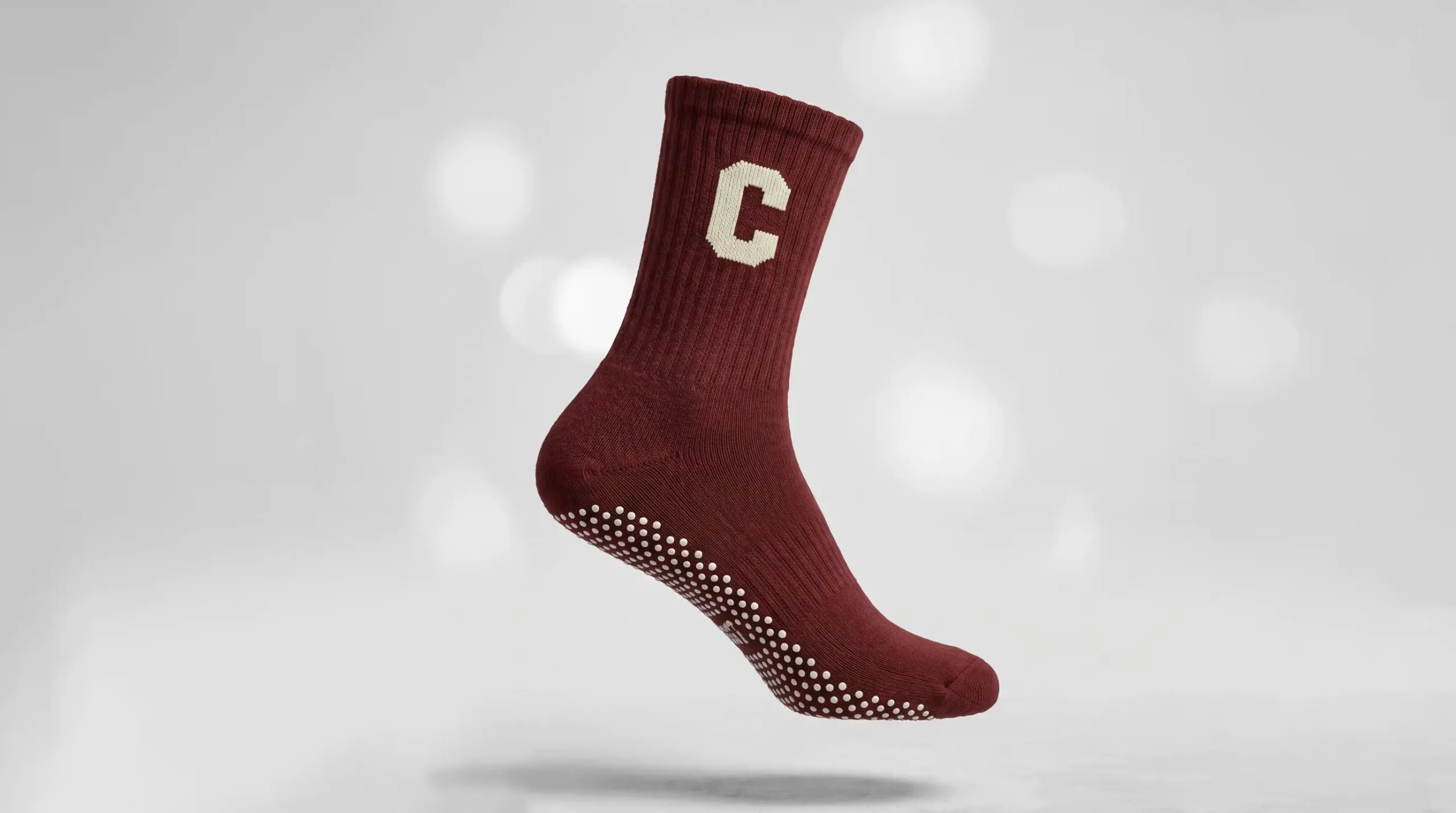 Burgundy Grip Pilates Socks