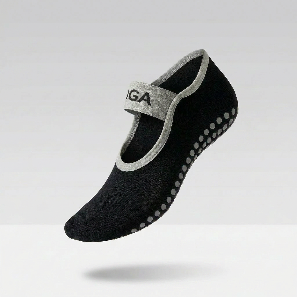 Custom Pilates Grip Socks with Elastic Strap
